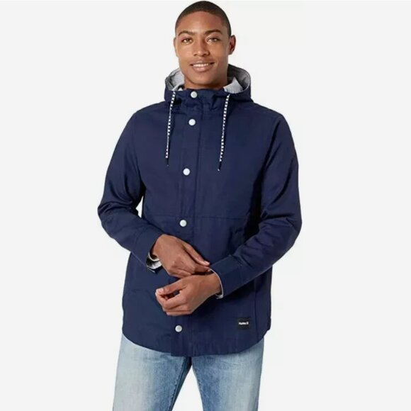 Hurley Mac A Frame Full-Zip Hooded Cotton Jacket Mens Large - Picture 12 of 14